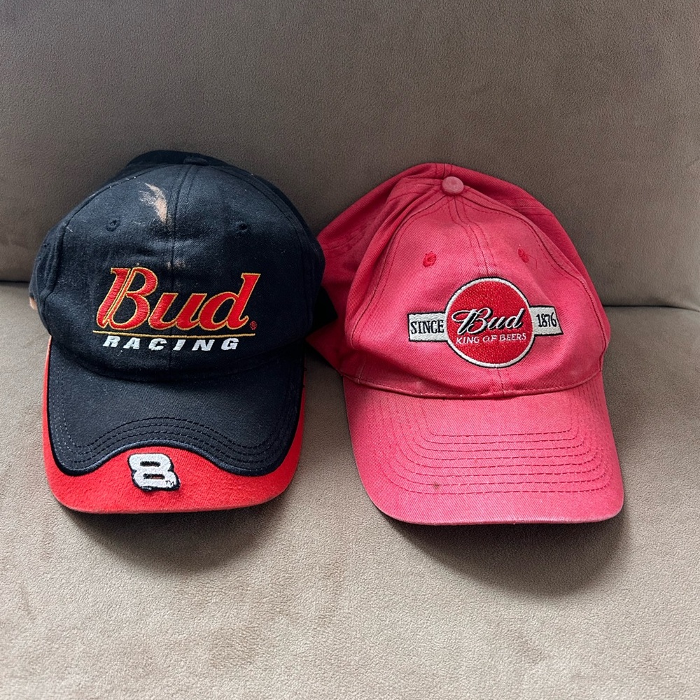 Set of Two Vintage Budweiser Hats Adult Size